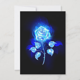 Burning Blue Rose Card