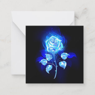 Burning Blue Rose Card
