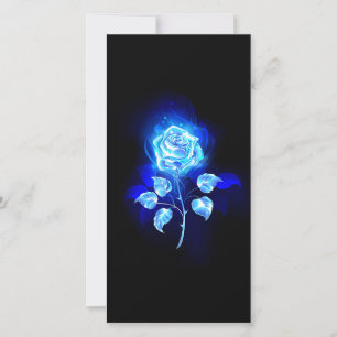 Burning Blue Rose Card