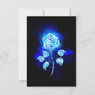 Burning Blue Rose Card