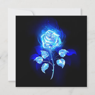 Burning Blue Rose Card