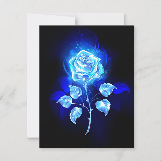 Burning Blue Rose Card (Front)