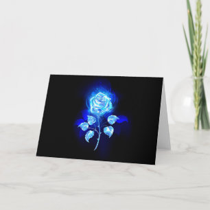 Burning Blue Rose Card