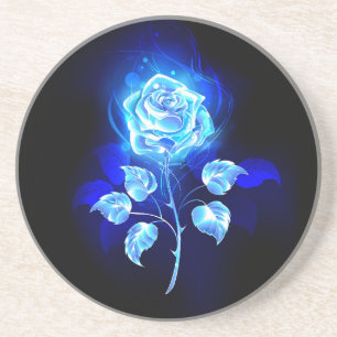 Burning Blue Rose Coaster