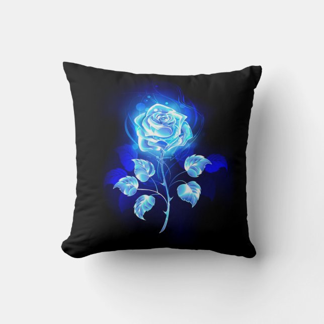 Burning Blue Rose Cushion (Front)