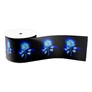 Burning Blue Rose Grosgrain Ribbon