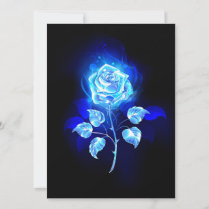 Burning Blue Rose Holiday Card