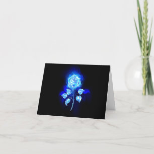 Burning Blue Rose Holiday Card