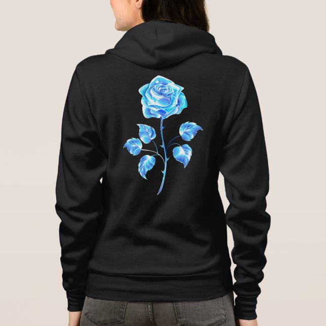 Burning Blue Rose Hoodie (Back)