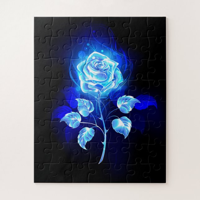 Burning Blue Rose Jigsaw Puzzle (Vertical)