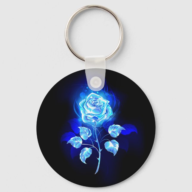 Burning Blue Rose Key Ring (Front)