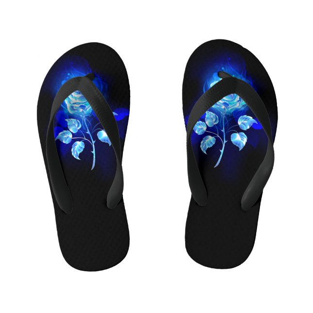 Burning Blue Rose Kid's Jandals (Footbed)
