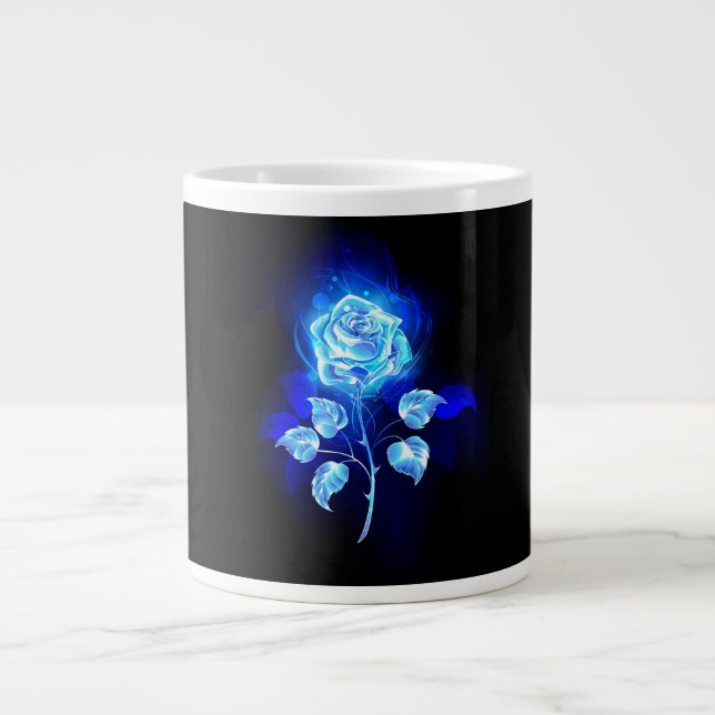Burning Blue Rose Large Coffee Mug (Front)