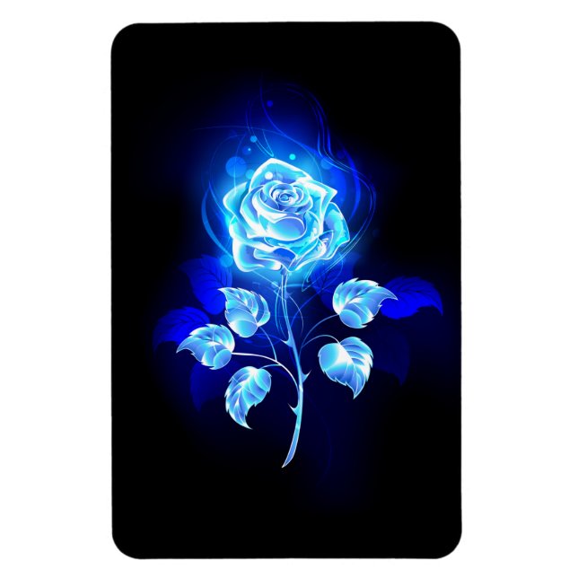 Burning Blue Rose Magnet (Vertical)
