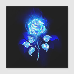 Burning Blue Rose Magnetic Invitation