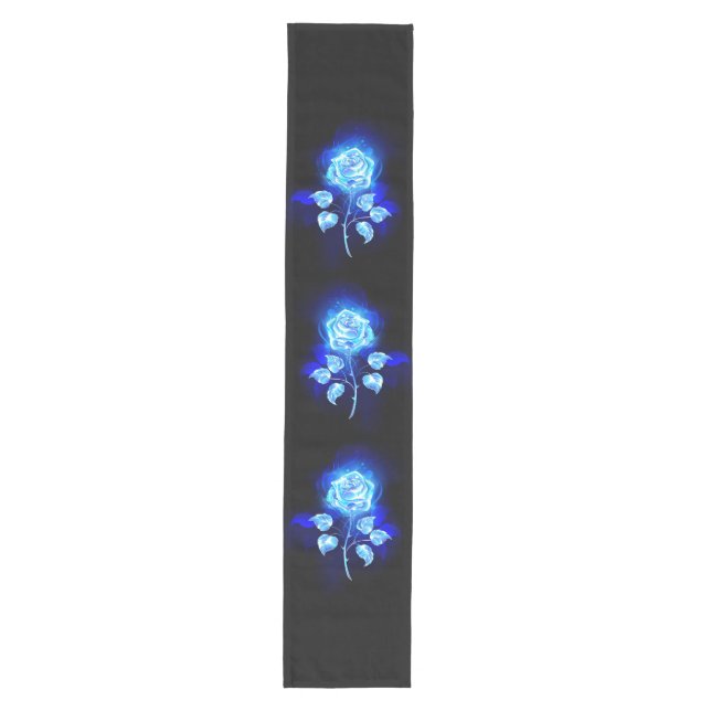 Burning Blue Rose Medium Table Runner (Front)