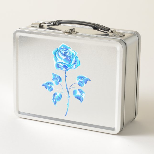 Burning Blue Rose Metal Lunch Box (Front)