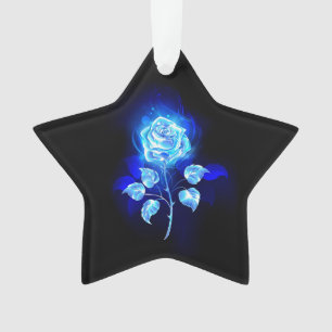 Burning Blue Rose Ornament