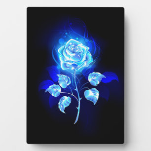 Burning Blue Rose Plaque