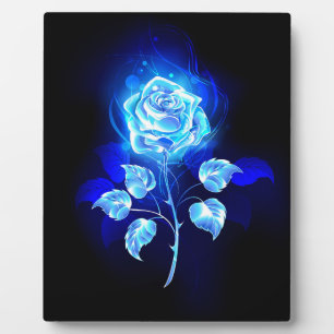 Burning Blue Rose Plaque