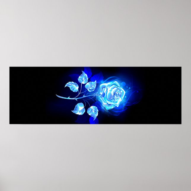 Burning Blue Rose Poster (Front)