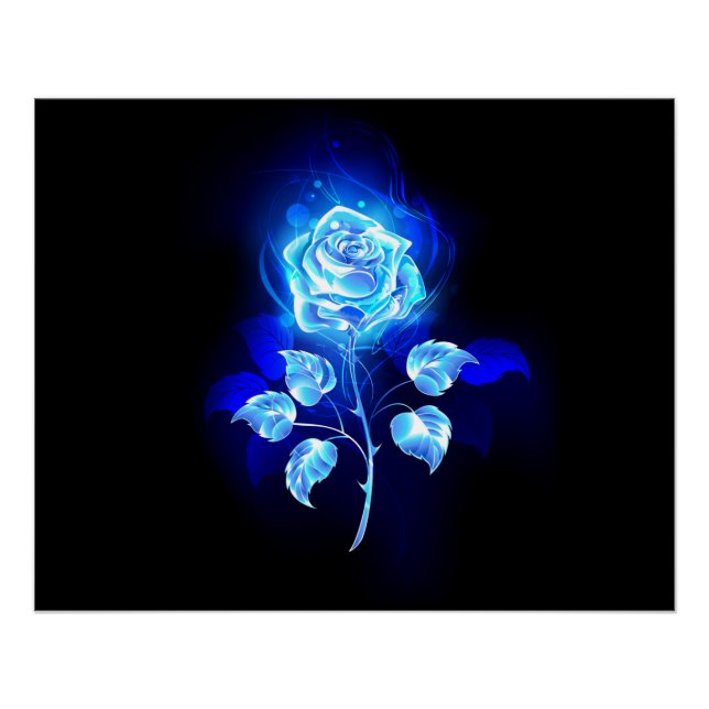 Burning Blue Rose Poster (Front)