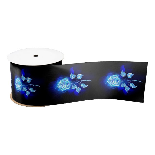 Burning Blue Rose Satin Ribbon (Spool)
