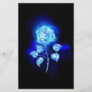 Burning Blue Rose Stationery