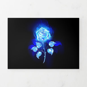 Burning Blue Rose Tri-Fold Invitation