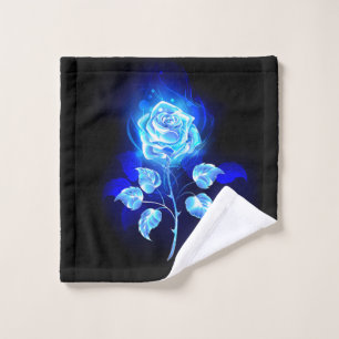 Burning Blue Rose Wash Cloth