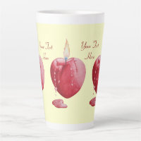 burning candle romantic red love heart 