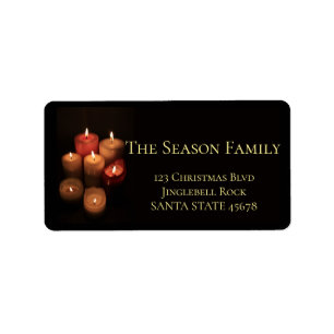Burning Candles Christmas label