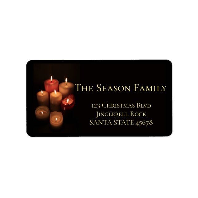 Burning Candles Christmas label (Front)