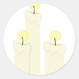 Burning Candles Classic Round Sticker