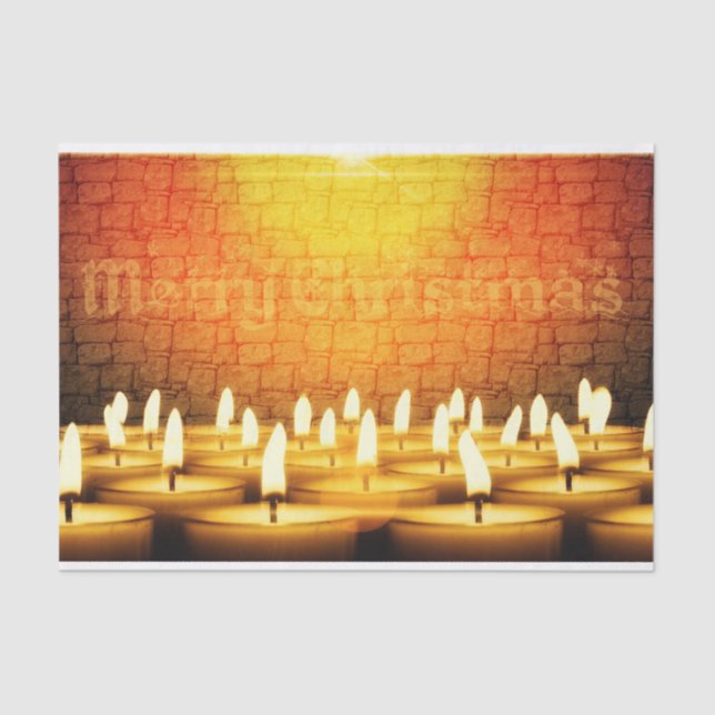 Burning candles - Merry Christmas Tissue Paper (Front)