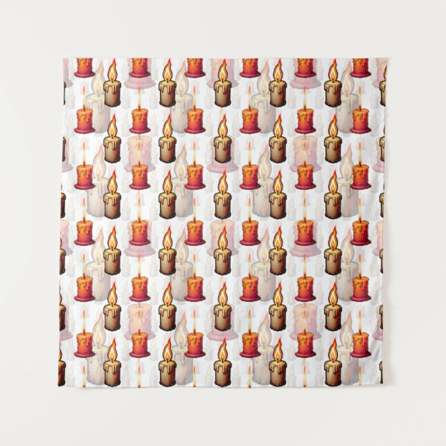 Burning Candles Pattern Design  Tapestry (Front)