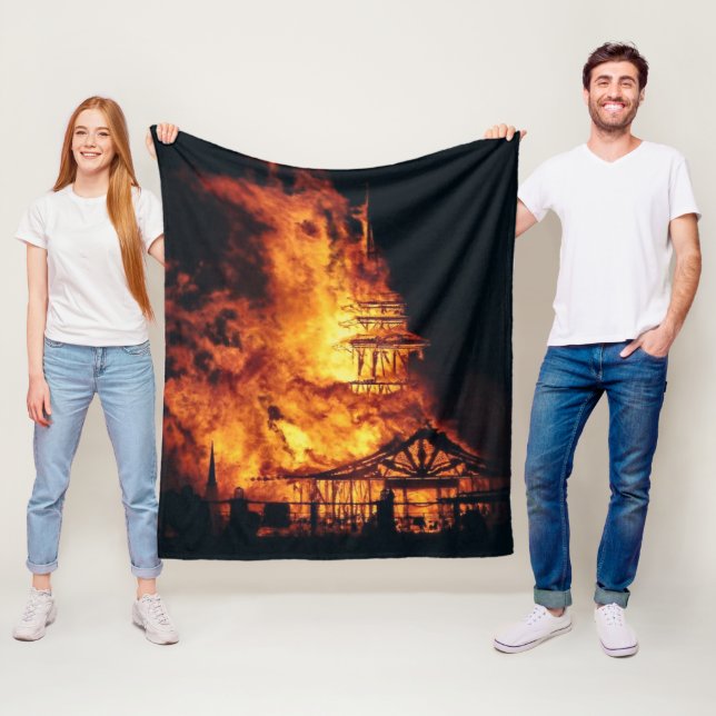 Burning Church Fleece Blanket (In Situ)