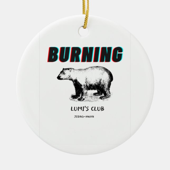 Burning Classic  Ceramic Tree Decoration (Front)