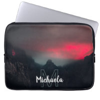 Burning clouds, fog and mountains monogram