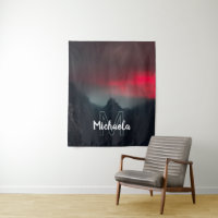 Burning clouds, fog and mountains monogram