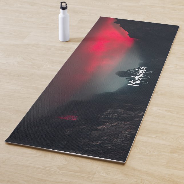 Burning clouds, fog and mountains monogram yoga ma mat (In Situ)