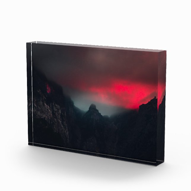 Burning clouds, fog and mountains photo block (Right)