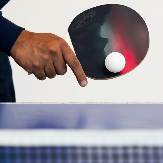 Burning clouds, fog and mountains ping pong paddle (Insitu)