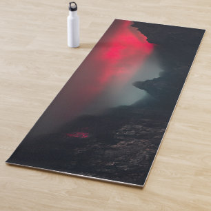 Burning clouds, fog and mountains yoga mat