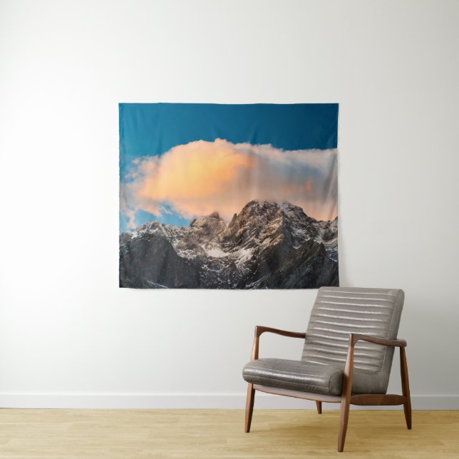 Burning clouds over the mountains tapestry (In Situ (Horizontal))