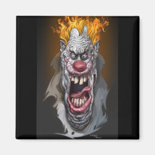burning clown magnet