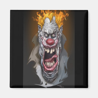 burning clown magnet