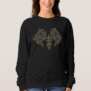 Burning Cross Biblically Wings in Flame Emo Goth A Sweatshirt