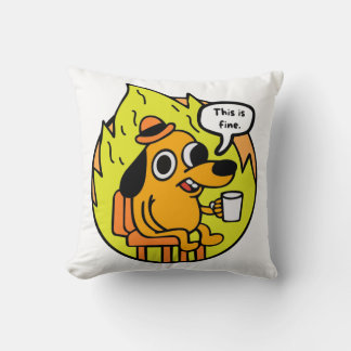 Burning dog cushion