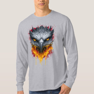 Burning Eye Hawk Splatter Long Sleeve T-Shirt
